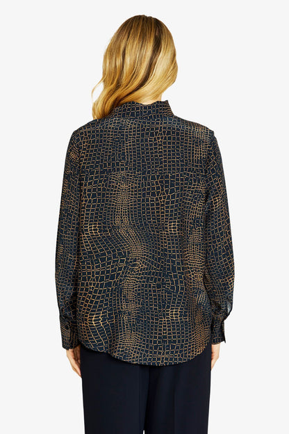 Alligator Button Blouse (P605319)