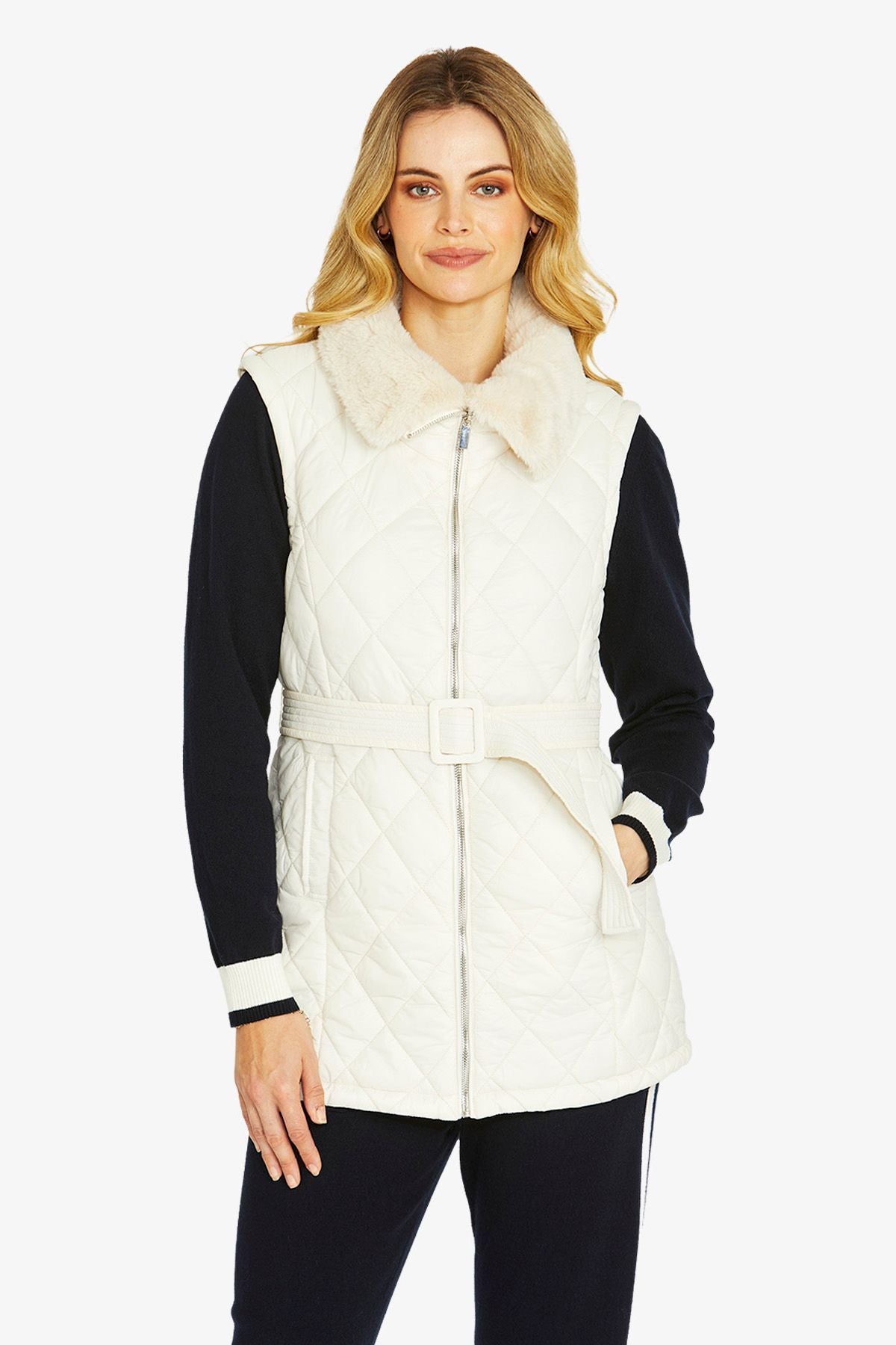 Frankie Faux Fur Collar Vest (P605400)