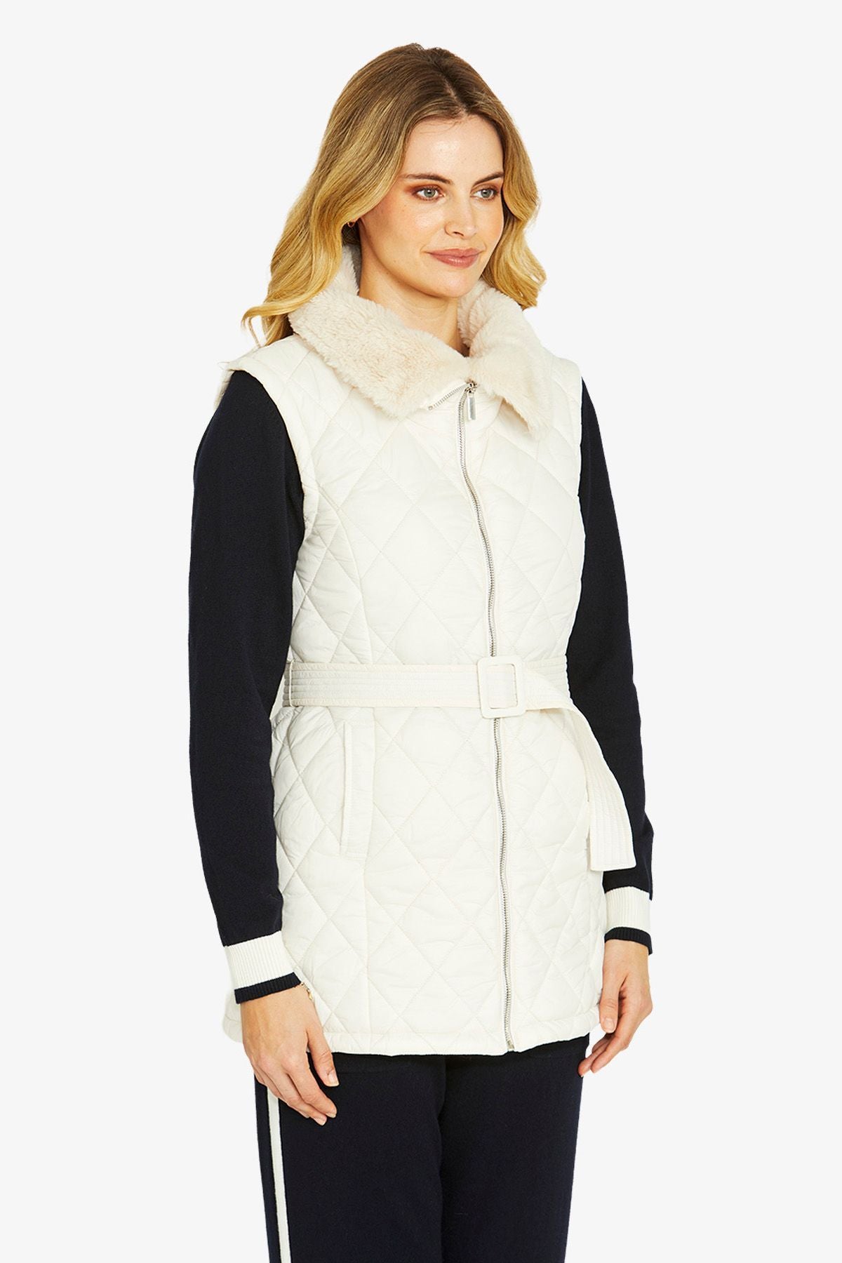 Frankie Faux Fur Collar Vest (P605400)