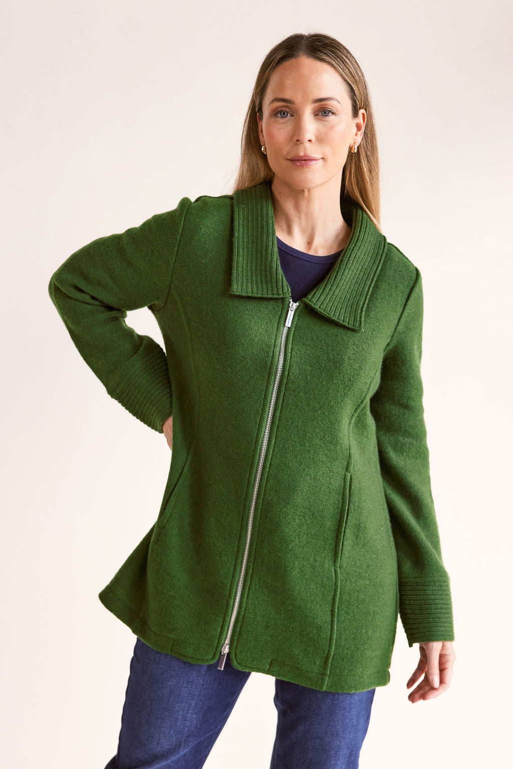 Ribbed Collar Coat (SS163)