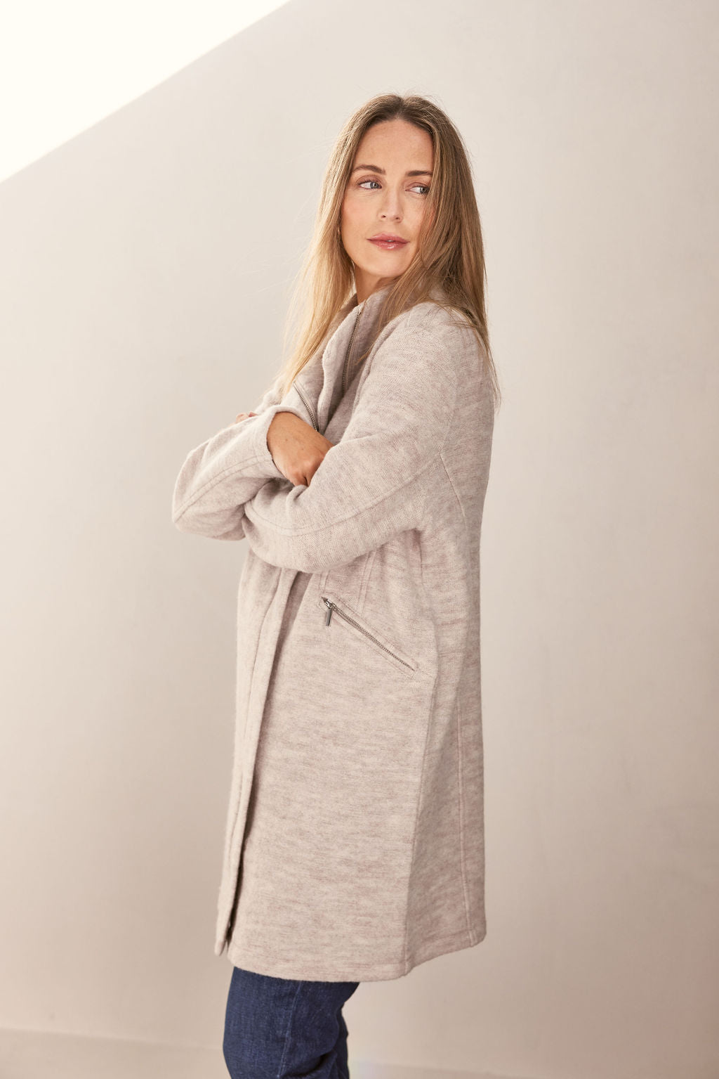 Long Line Panel Zip Coat (SS164)