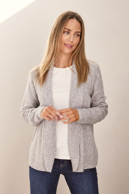 Australian Wool Blend Open Edge To Edge Cardigan (SS214)