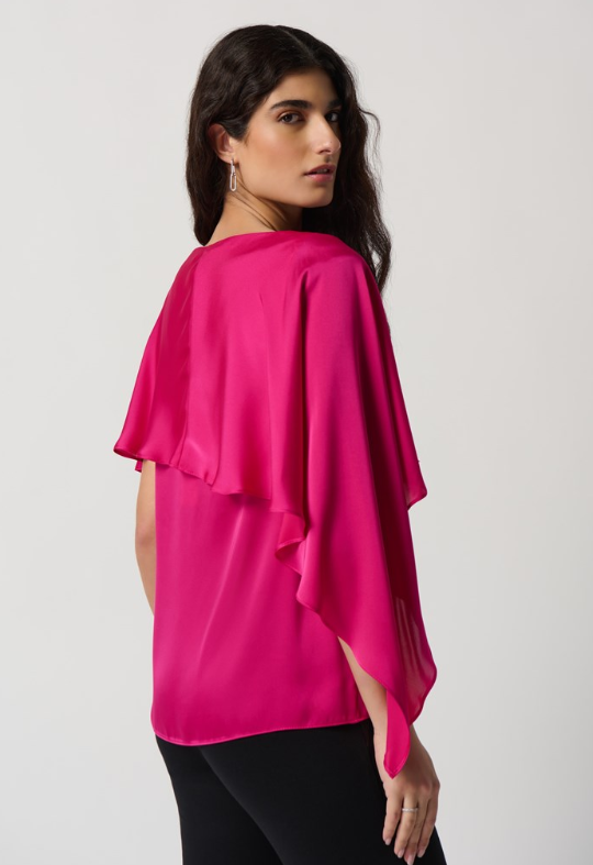 Satin Layered Top With Boat Neck (234023)