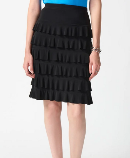 Silky Knit A-Line Ruffled Skirt (242044)