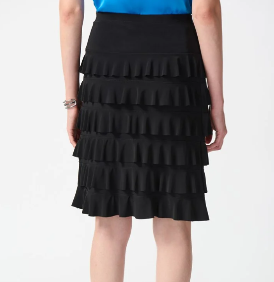 Silky Knit A-Line Ruffled Skirt (242044)