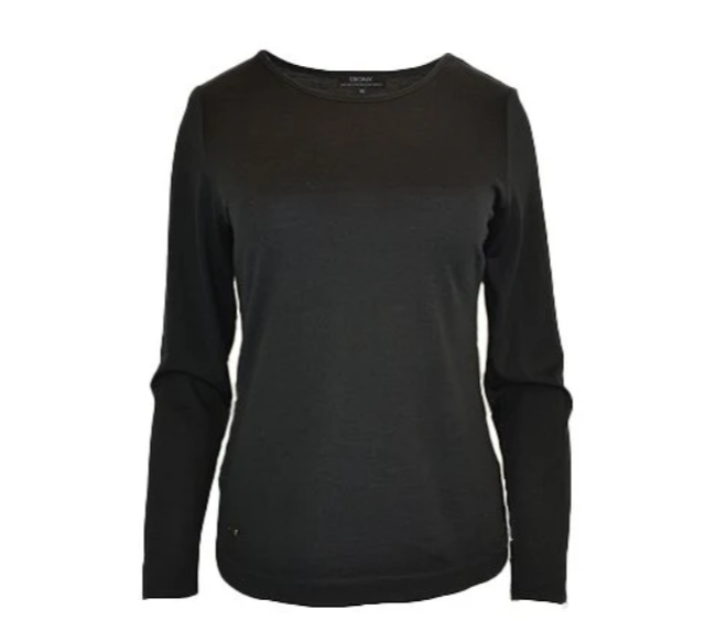 CURVE HEM LONG SLEEVE TOP (EBAS583)