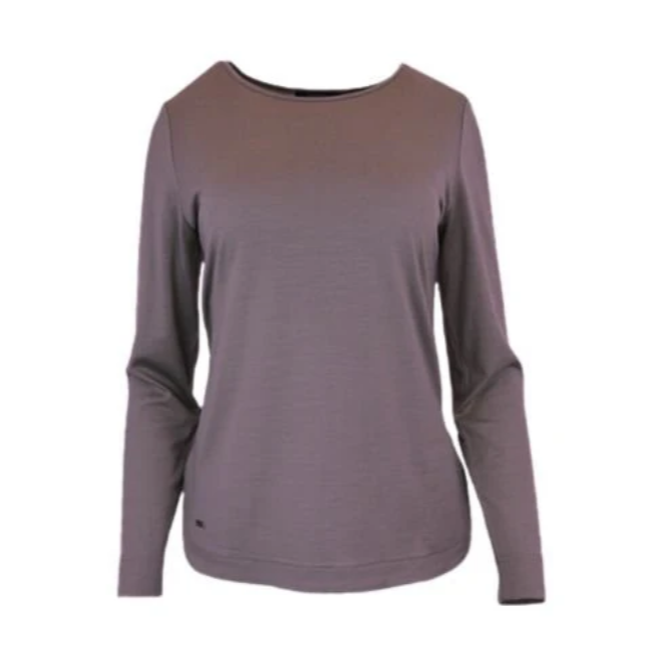 CURVE HEM LONG SLEEVE TOP (EBAS583)