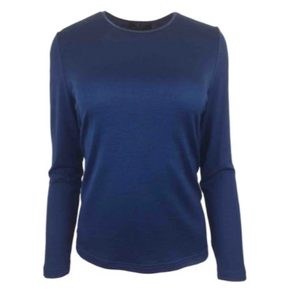 Satin Elastic Trim Crew Neck Top (EBAS503)