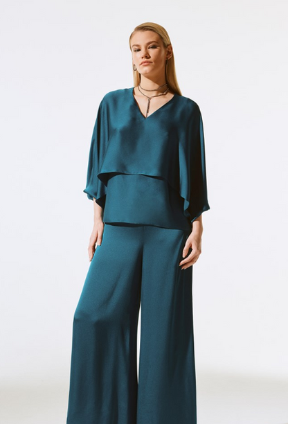 Satin V-Neck Layered Top (243790)