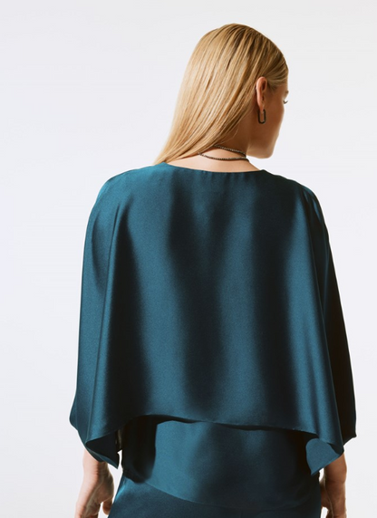 Satin V-Neck Layered Top (243790)