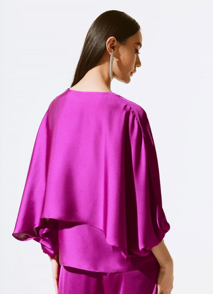 Satin V-Neck Layered Top (243790)