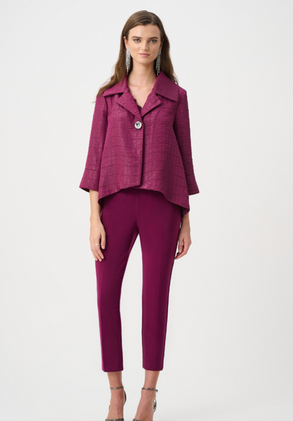 Signature | Textured Jacquard Notch Collar Swing Jacket (263760)