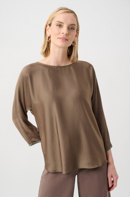 Recycled Satin Boat-Neck Tunic (263069)