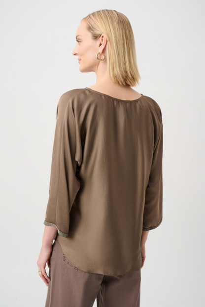 Recycled Satin Boat-Neck Tunic (263069)