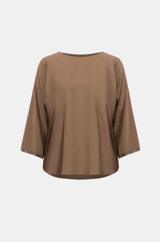 Recycled Satin Boat-Neck Tunic (263069)