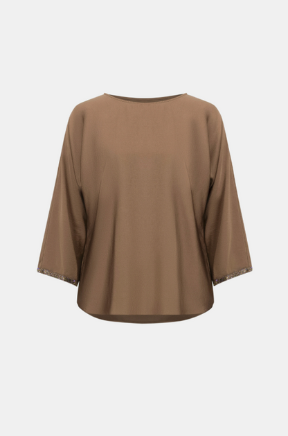 Recycled Satin Boat-Neck Tunic (263069)