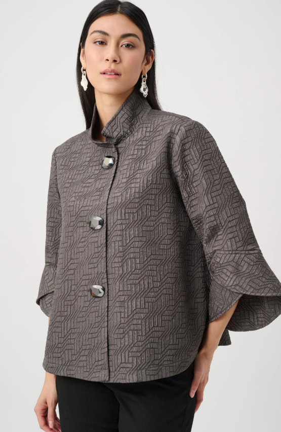 Geometric Jacquard Trapeze Jacket (263152)