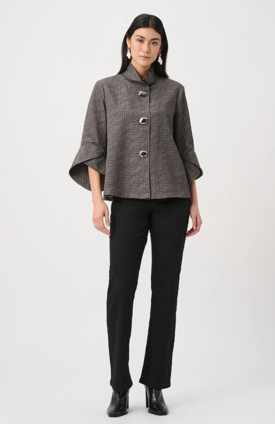 Geometric Jacquard Trapeze Jacket (263152)