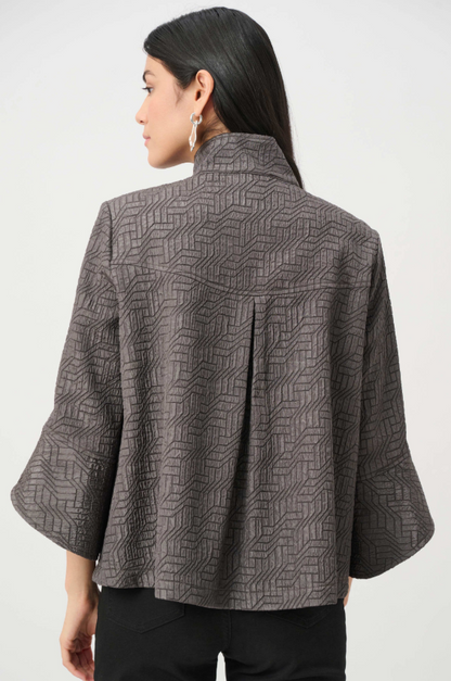 Geometric Jacquard Trapeze Jacket (263152)