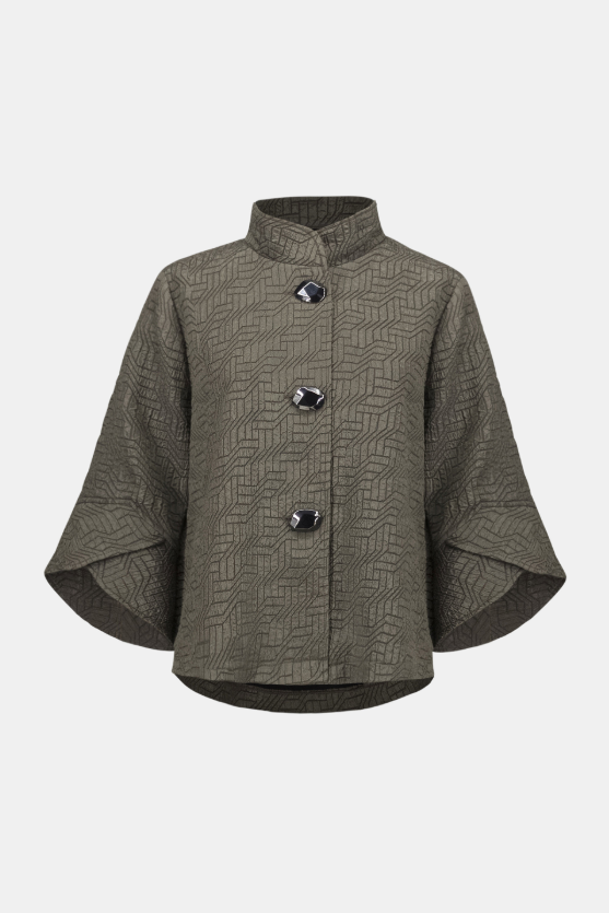 Geometric Jacquard Trapeze Jacket (263152)