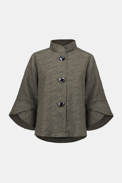 Geometric Jacquard Trapeze Jacket (263152)