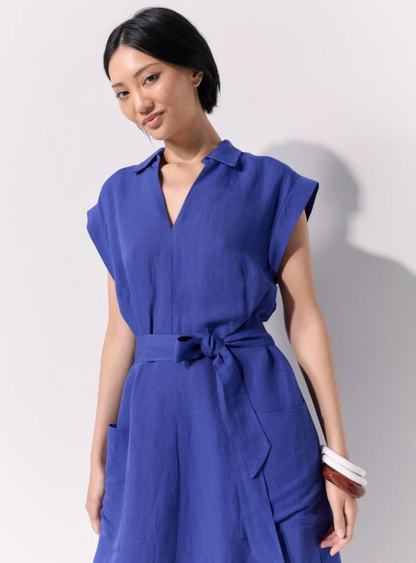 Pleat Back Short Sleeve Shirtdress (YTMP9399)