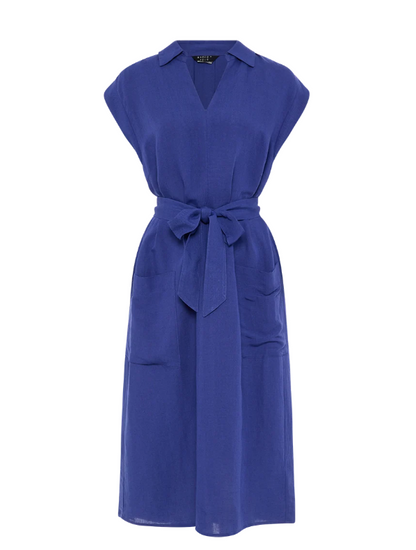 Pleat Back Short Sleeve Shirtdress (YTMP9399)