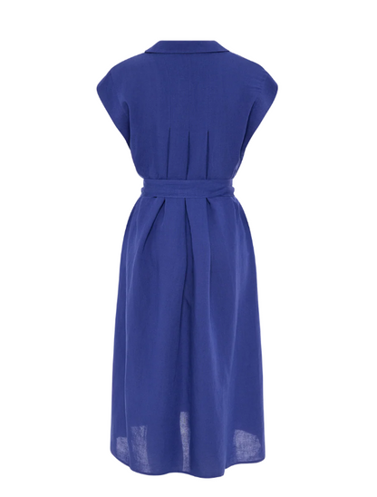Pleat Back Short Sleeve Shirtdress (YTMP9399)