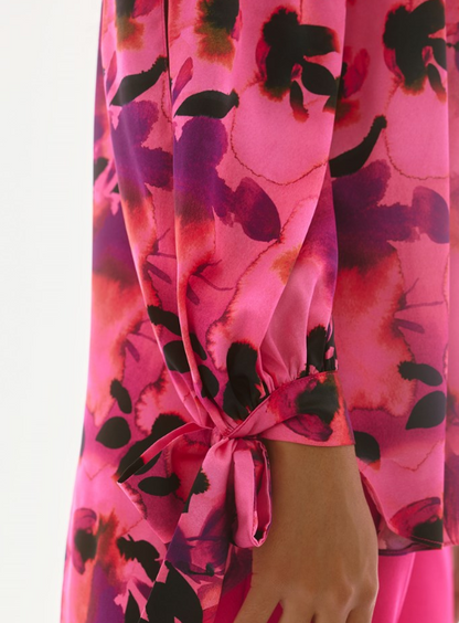 Signature | Satin Floral Print Off-Shoulder Top (251784)