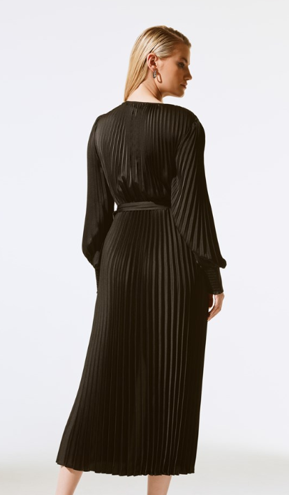 Signature | Satin Pleated Midi Dress (243771)