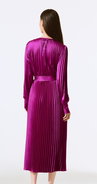 Signature | Satin Pleated Midi Dress (243771)