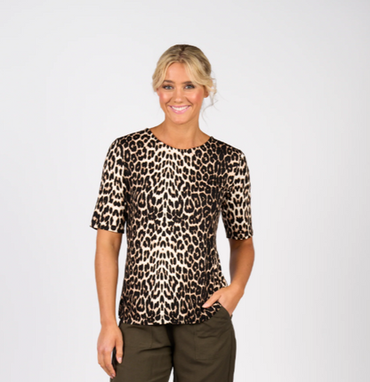 3/4 Round Neck Knit Top (4329)