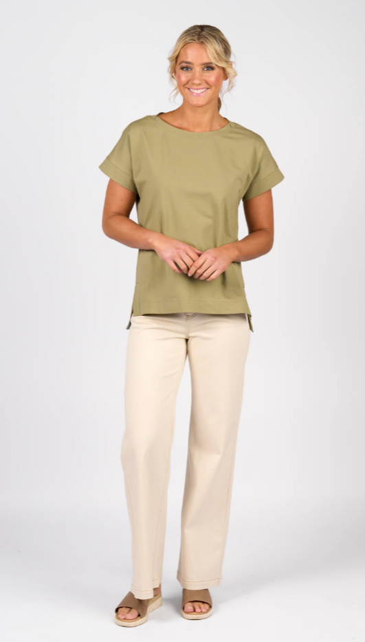 Drop Sleeve Top With Stepped Hem (4363)