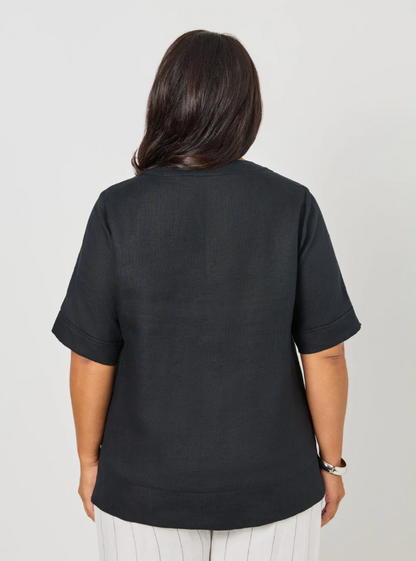 V-Neck Linen Top (640025)