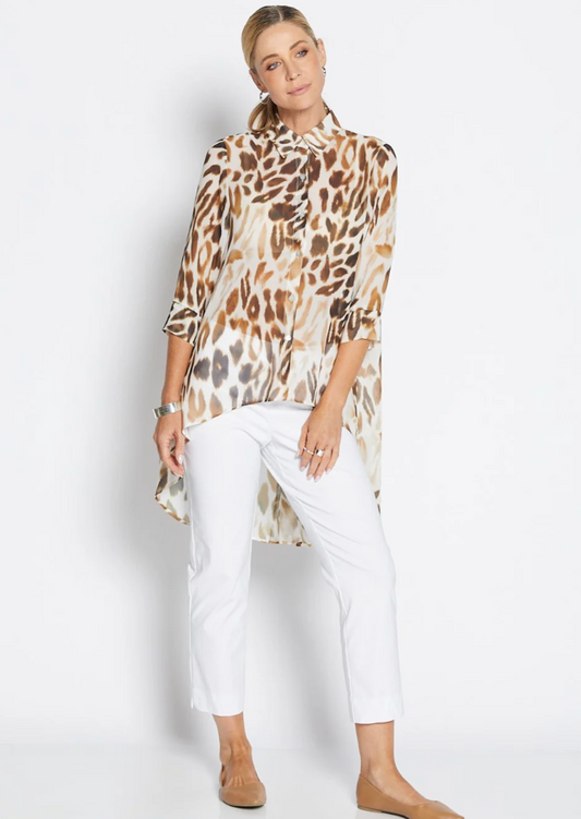 Aurelia Vintage Chiffon Hi Lo Blouse (Aurella)