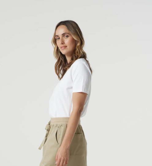 Heat Cotton V Neck Tee With Studs (3312)