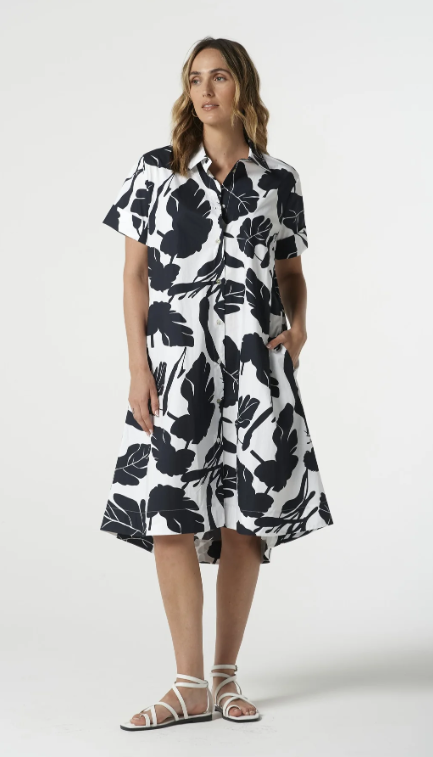 Block Leaf Print Dress (6294-219)