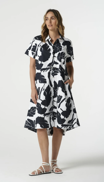 Block Leaf Print Dress (6294-219)