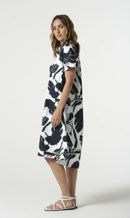 Block Leaf Print Dress (6294-219)