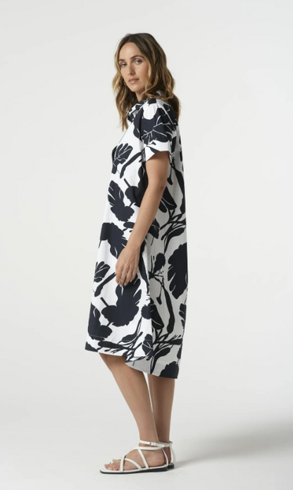 Block Leaf Print Dress (6294-219)