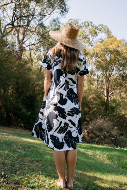 Block Leaf Print Dress (6294-219)