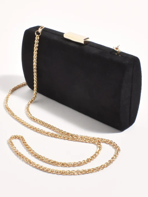 Clea Faux Suede Structured Clutch (AVD1746)