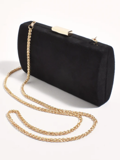 Clea Faux Suede Structured Clutch (AVD1746)