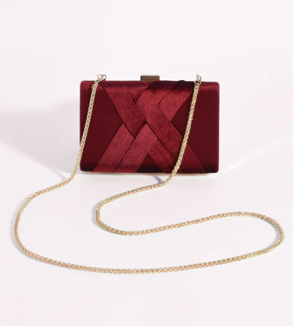 Marjorie Plait Velvet Structured Clutch (AVD1748)