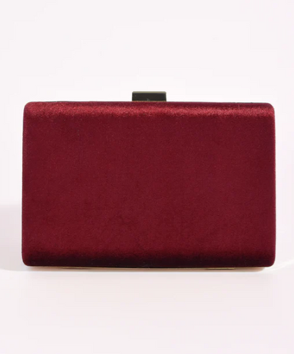 Marjorie Plait Velvet Structured Clutch (AVD1748)