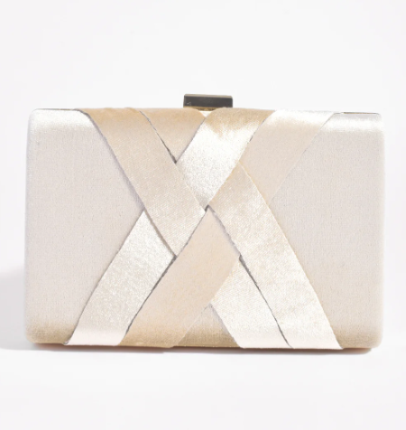 Marjorie Plait Velvet Structured Clutch (AVD1748)