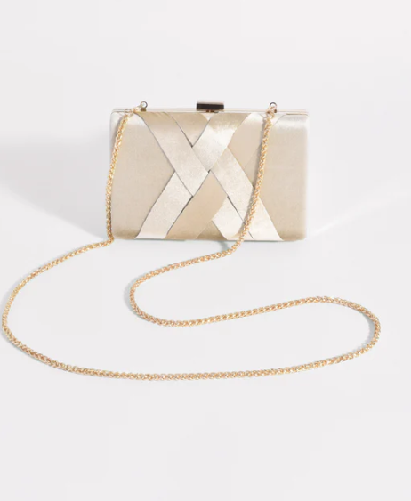 Marjorie Plait Velvet Structured Clutch (AVD1748)