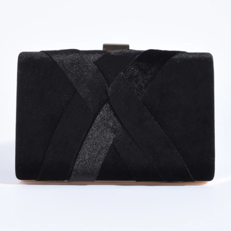 Marjorie Plait Velvet Structured Clutch (AVD1748)