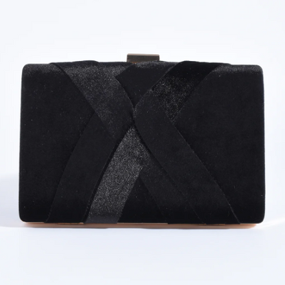 Marjorie Plait Velvet Structured Clutch (AVD1748)