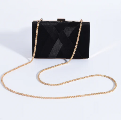 Marjorie Plait Velvet Structured Clutch (AVD1748)